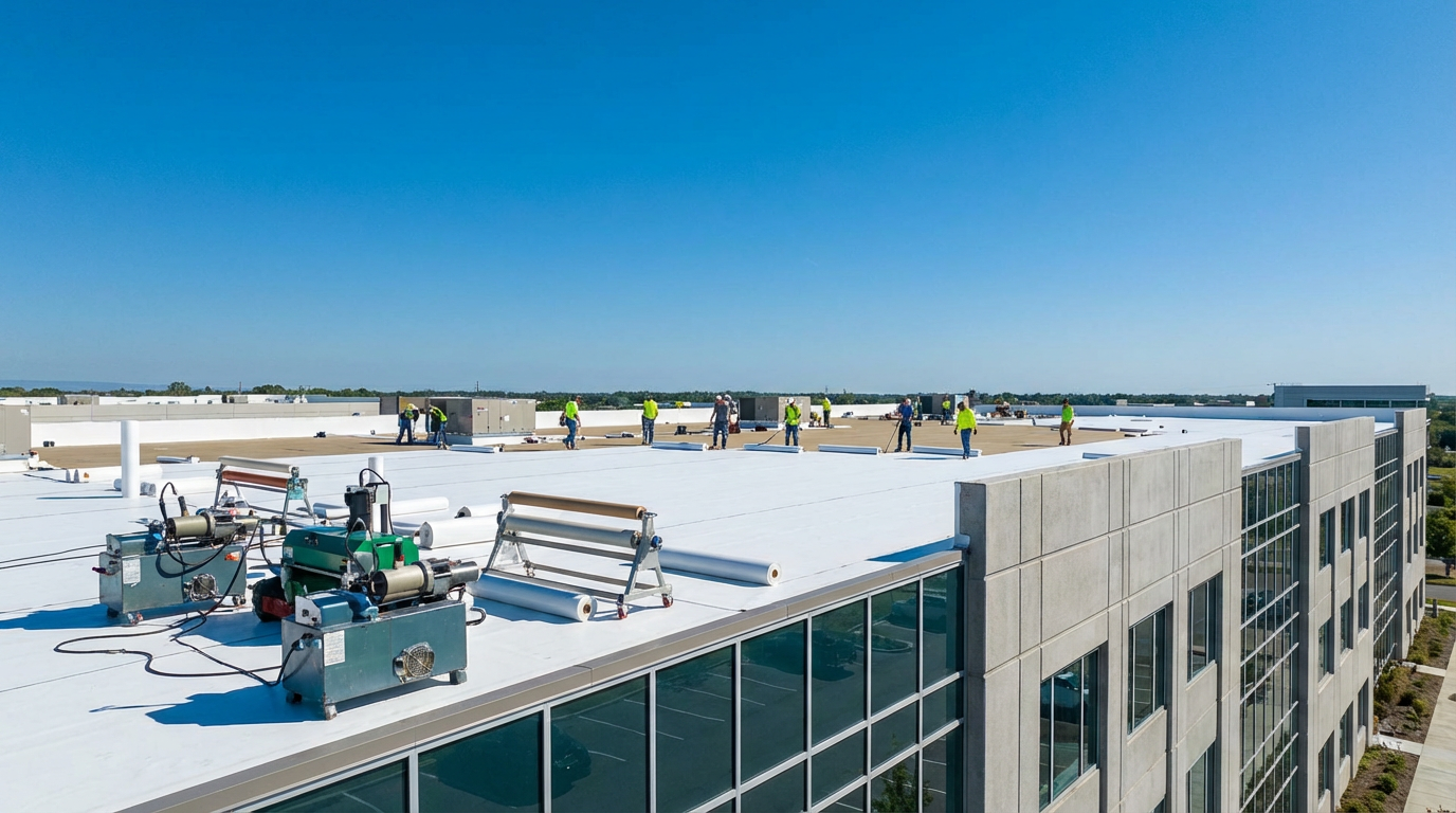 Commercial flat roofing