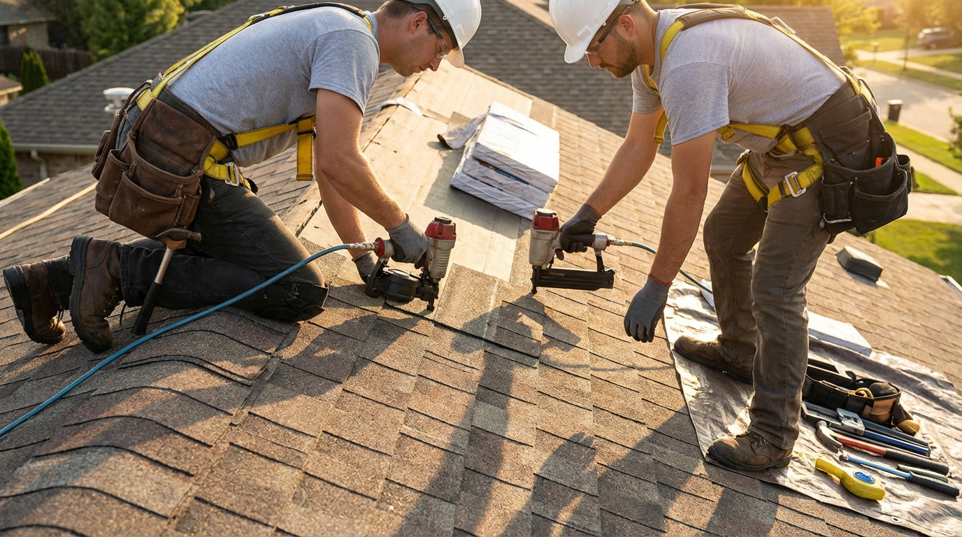 Residential roofing installation